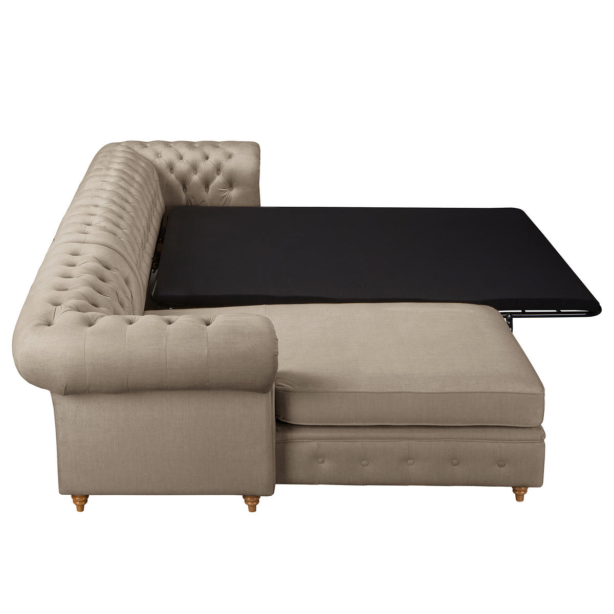 ECKSOFA Laura Taupe Mikrofaser  - Taupe/Creme, Design, Holz/Textil (182/284cm) - P & B