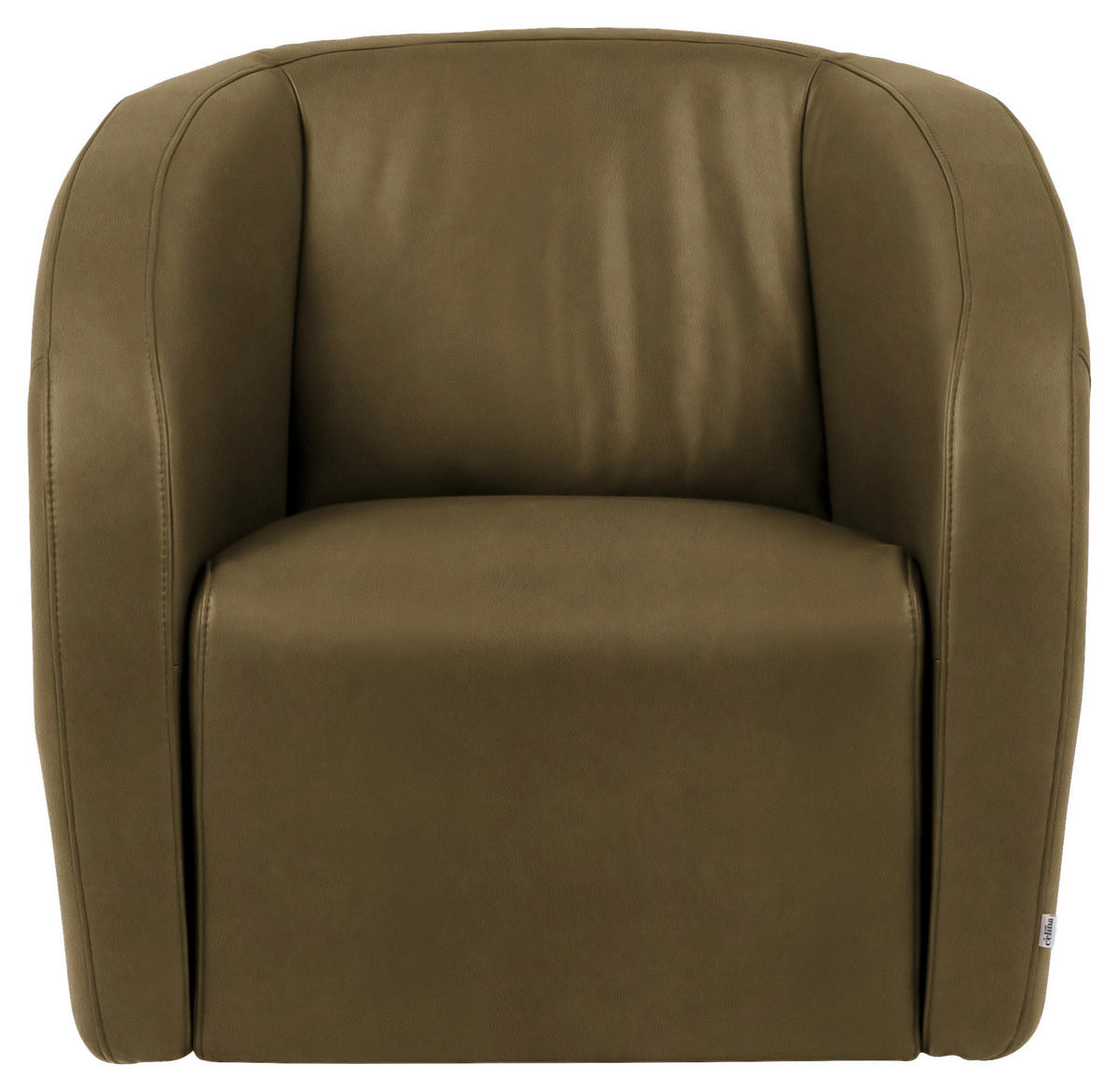 SESSEL in Echtleder Olivgrün  - Schwarz/Olivgrün, Design, Leder/Kunststoff (80/78/82cm) - Celina