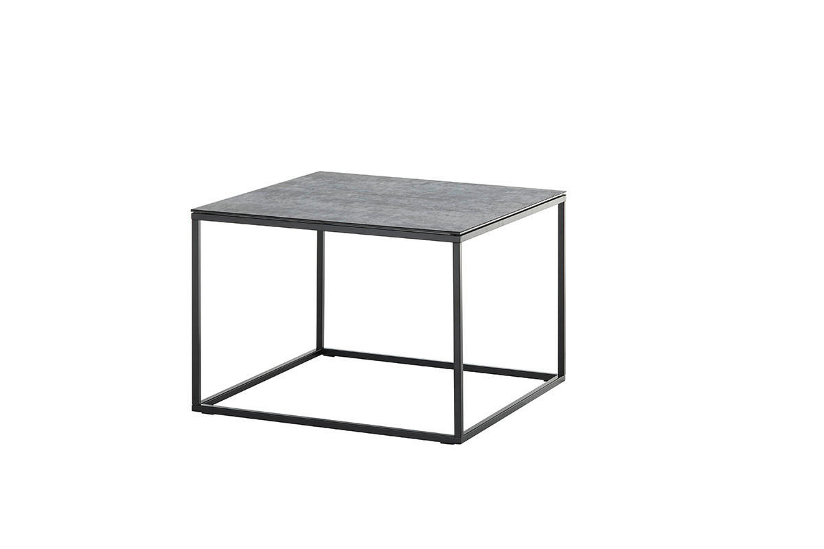 COUCHTISCH Sicherheitsglas 60/60/45 cm quadratisch Grau, Schwarz  - Schwarz/Grau, Design, Glas/Metall (60/60/45cm) - Xora