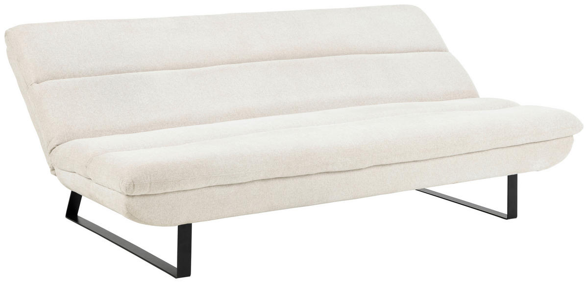 SCHLAFSOFA in Textil Beige  - Beige/Schwarz, Konventionell, Textil/Metall (200/91/124cm) - MID.YOU