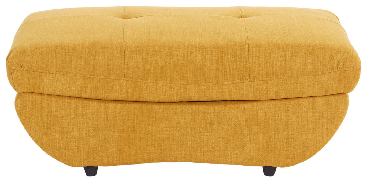 HOCKER Webstoff Currygelb  - Currygelb/Schwarz, MODERN, Kunststoff/Textil (107/43/75cm) - MID.YOU