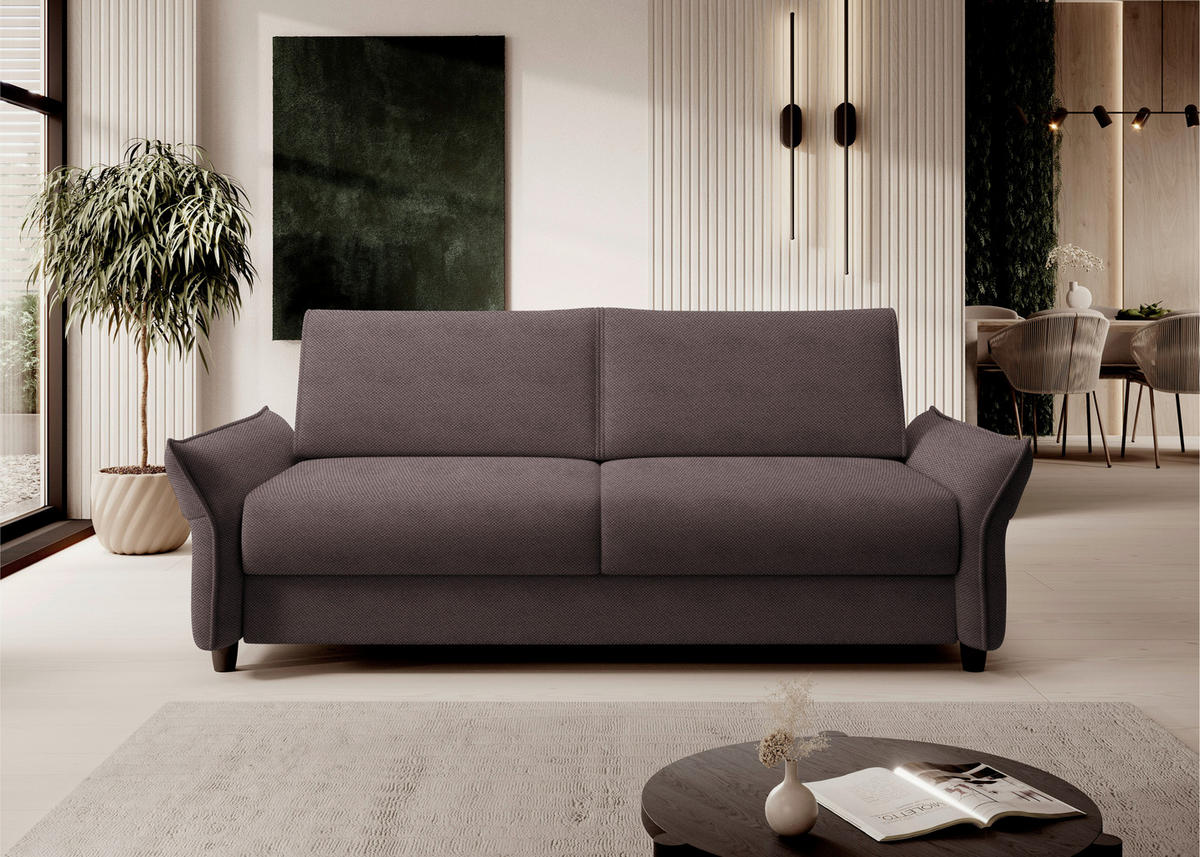 SCHLAFSOFA in Textil Taupe  - Taupe/Schwarz, Konventionell, Kunststoff/Textil (198/82/106cm) - Ti'me