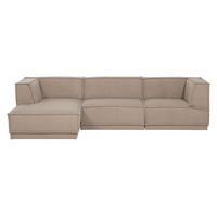ECKSOFA Manu in Teddystoff Taupe  160/286 cm  - Taupe/Schwarz, MODERN, Kunststoff/Textil (160/286cm) - Livetastic
