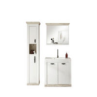 BADEZIMMER 3-teilig  in  - Schwarz/Weiß, Design, Holzwerkstoff/Metall (143/200/46cm) - MID.YOU