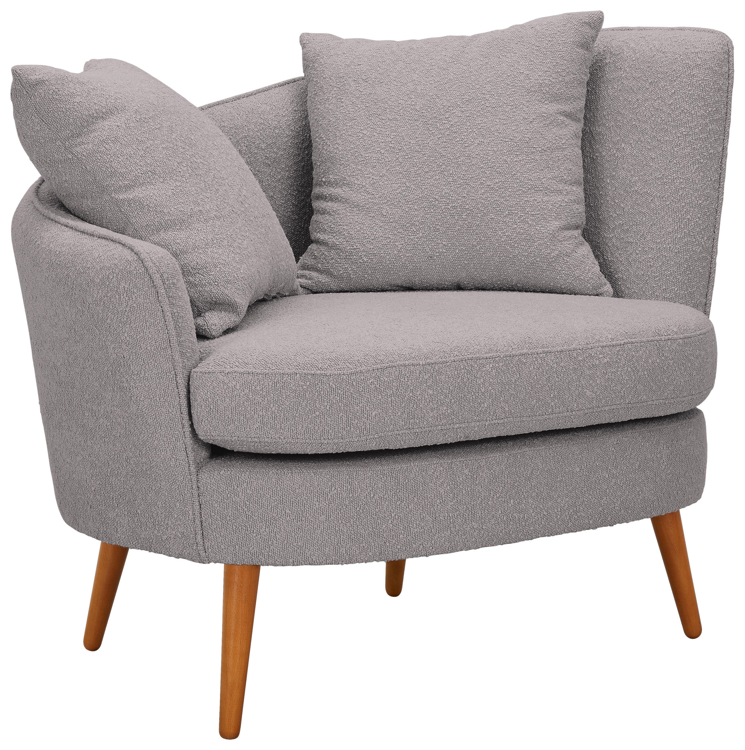 SESSEL in Bouclé Grau  - Naturfarben/Grau, KONVENTIONELL, Holz/Textil (106/88/83cm) - Max Winzer