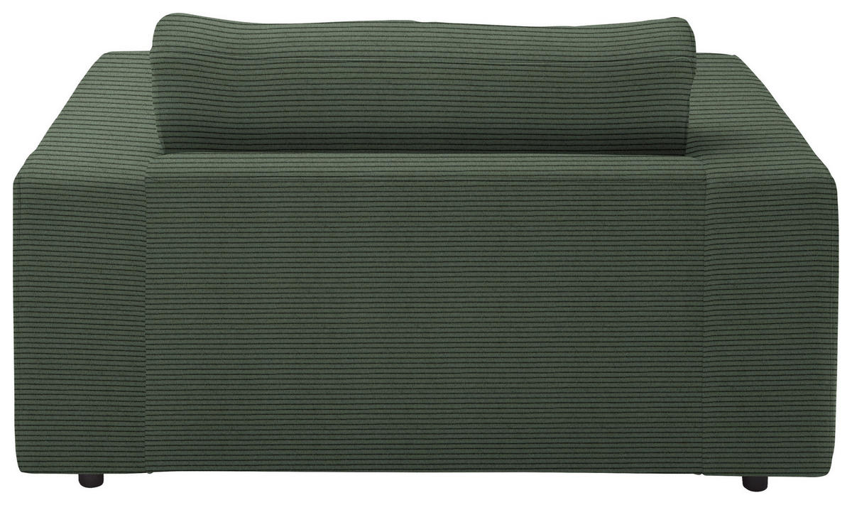 XXL-SESSEL in Feincord Olivgrün  - Schwarz/Olivgrün, Design, Kunststoff/Textil (150/86/170cm) - Lomoco