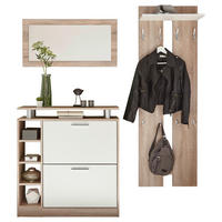GARDEROBE 4-teilig  in 155/190/25 cm  - Weiß/Sonoma Eiche, Basics, Holzwerkstoff (155/190/25cm) - Carryhome