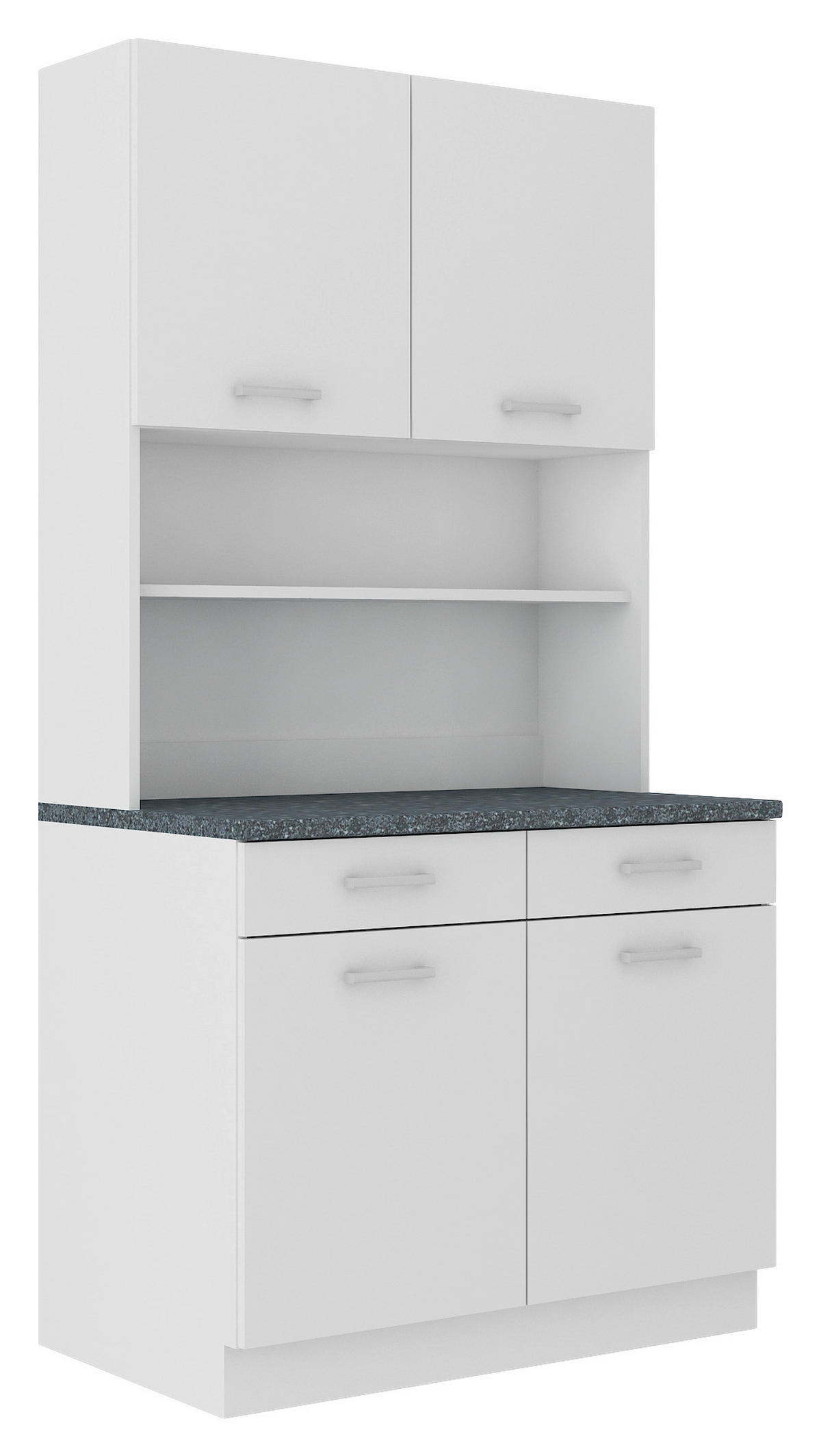 BUFFET 100/200/60 cm  in Graphitfarben, Weiß  - Silberfarben/Graphitfarben, KONVENTIONELL, Holzwerkstoff/Kunststoff (100/200/60cm) - P & B