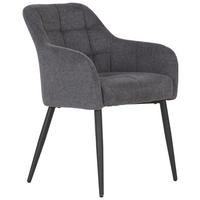 ARMLEHNSTUHL Webstoff Grau, Schwarz Pappel Sperrholz  - Schwarz/Grau, MODERN, Holz/Textil (60/61/83cm) - Livetastic