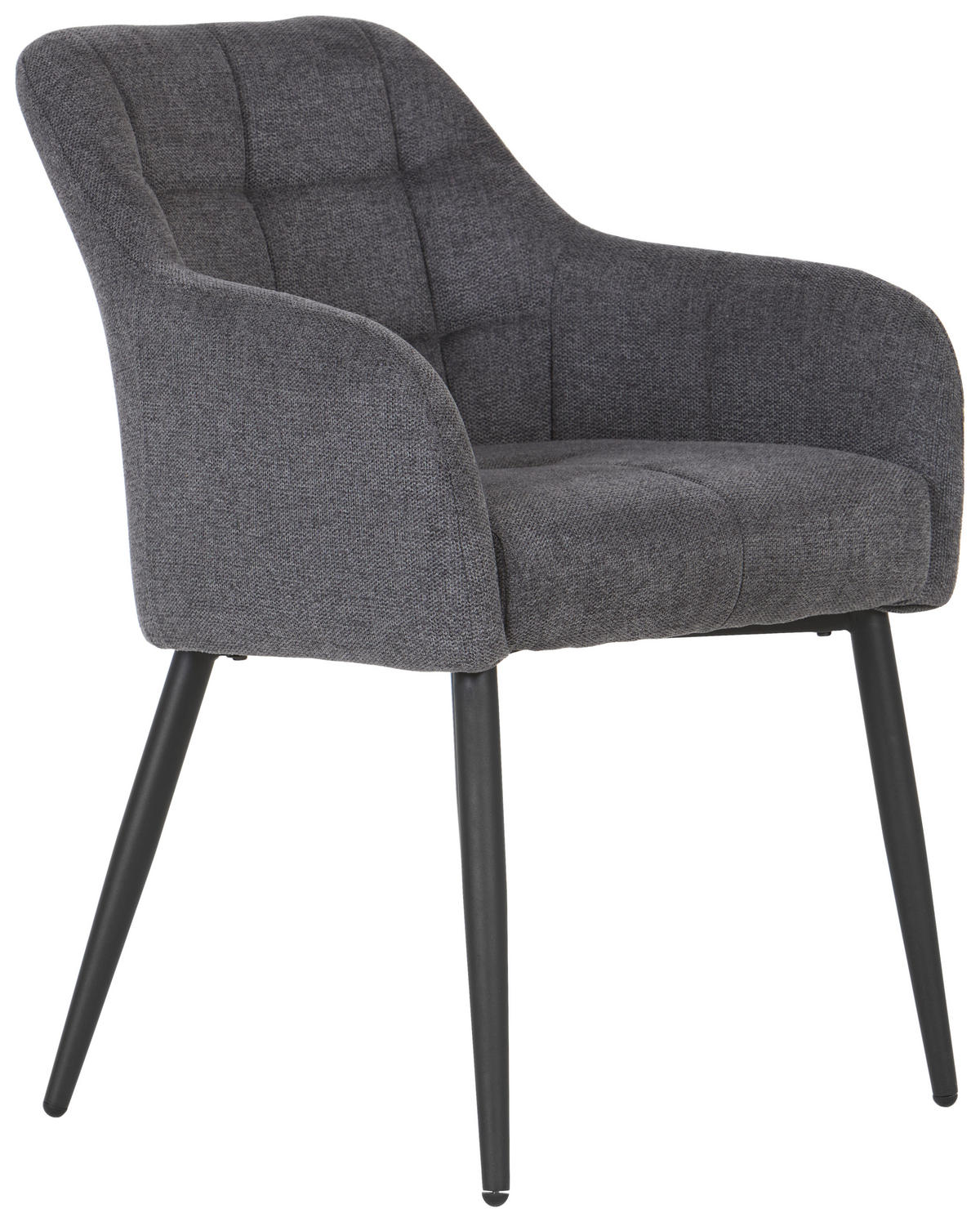 ARMLEHNSTUHL Webstoff Grau, Schwarz Pappel Sperrholz  - Schwarz/Grau, MODERN, Holz/Textil (60/61/83cm) - Livetastic