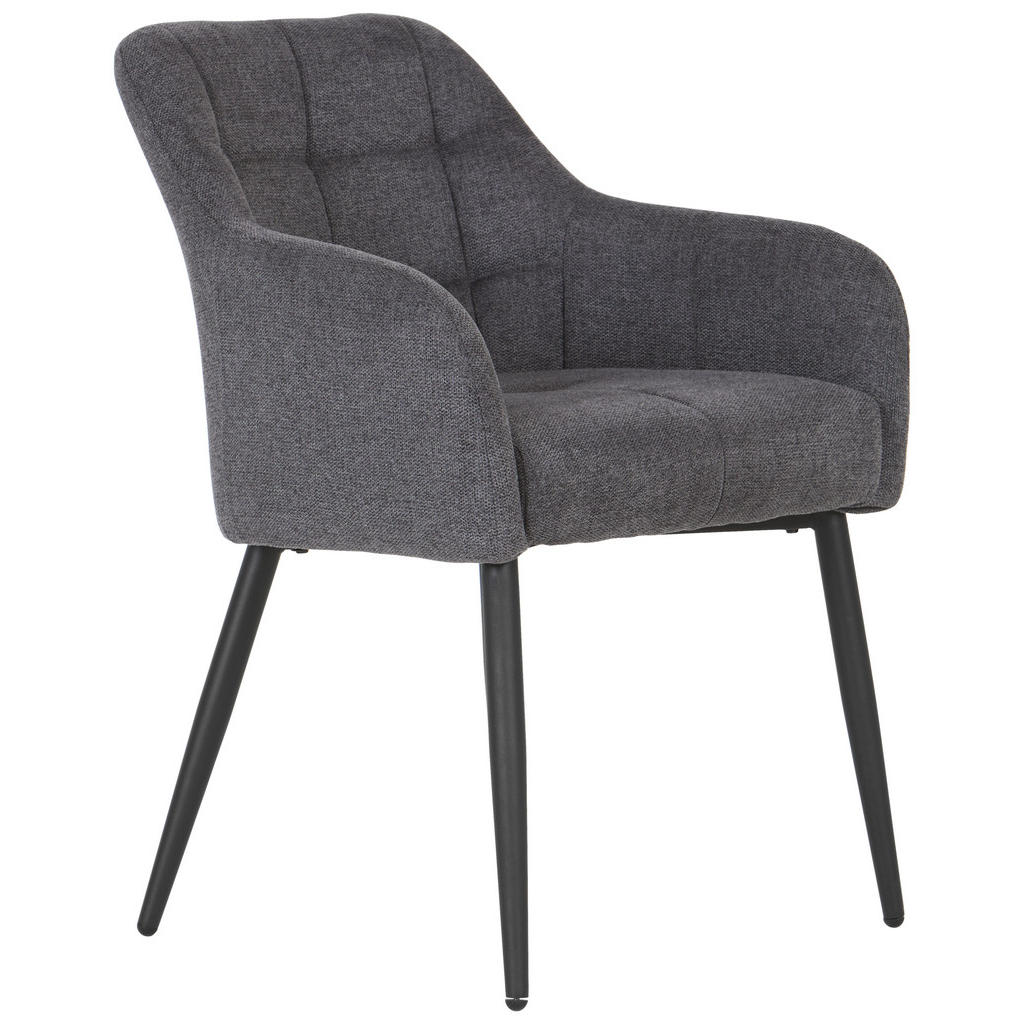 Scaun Cu Brațe din lemn, metal, textil, gri, negru
