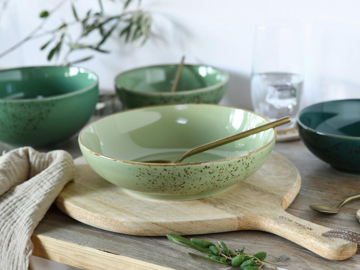 SCHÜSSELSET Nature Collection Green Life 12-teilig  - Grün, Basics, Keramik - Creatable