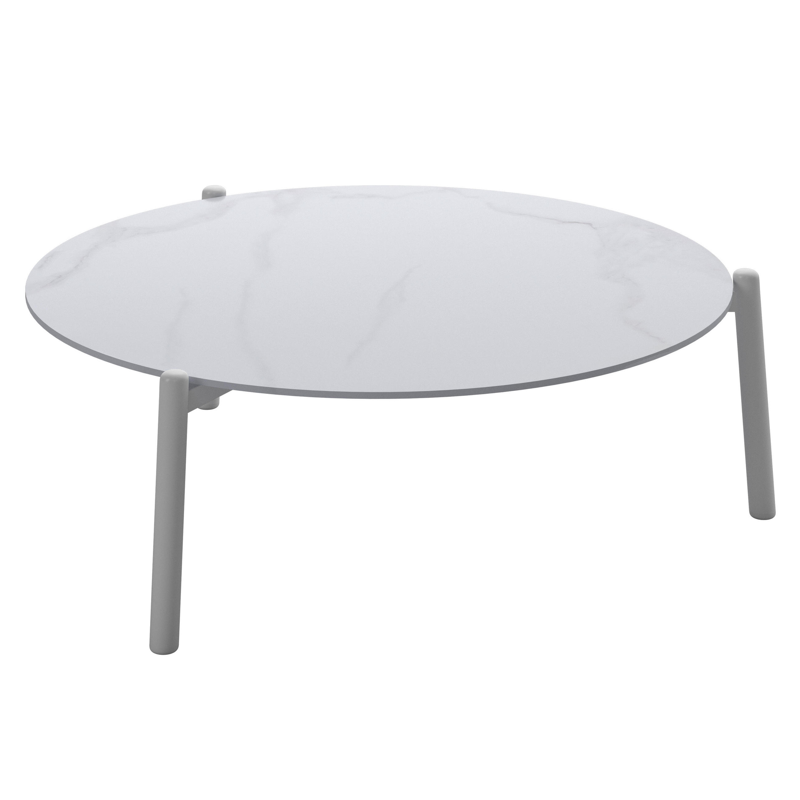 Thumbnail - Ambia Garden Gartenbeistelltisch, Weiß, Metall, Keramik, rund, Rundrohr, 80x28.5x80 cm, einfacher Aufbau, Freizeit, Camp...