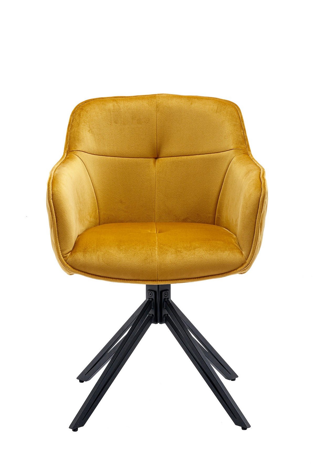DREHSTUHL Samt Gelb  - Gelb/Schwarz, MODERN, Textil/Metall (59/83/60cm) - Livetastic