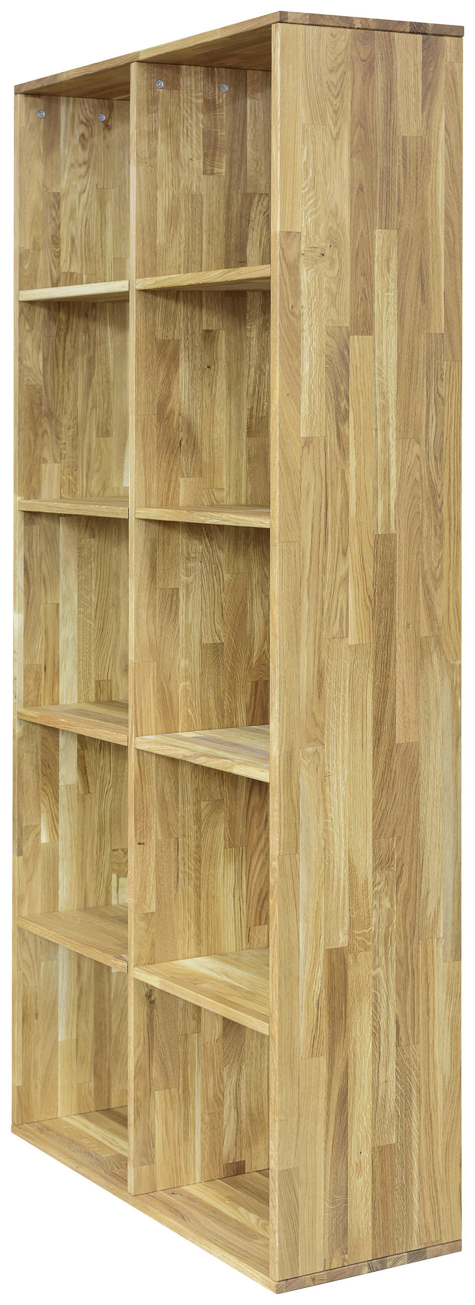 REGAL Wildeiche massiv Eichefarben  - Eichefarben, Natur, Holz (75,4/186/35cm) - Livetastic