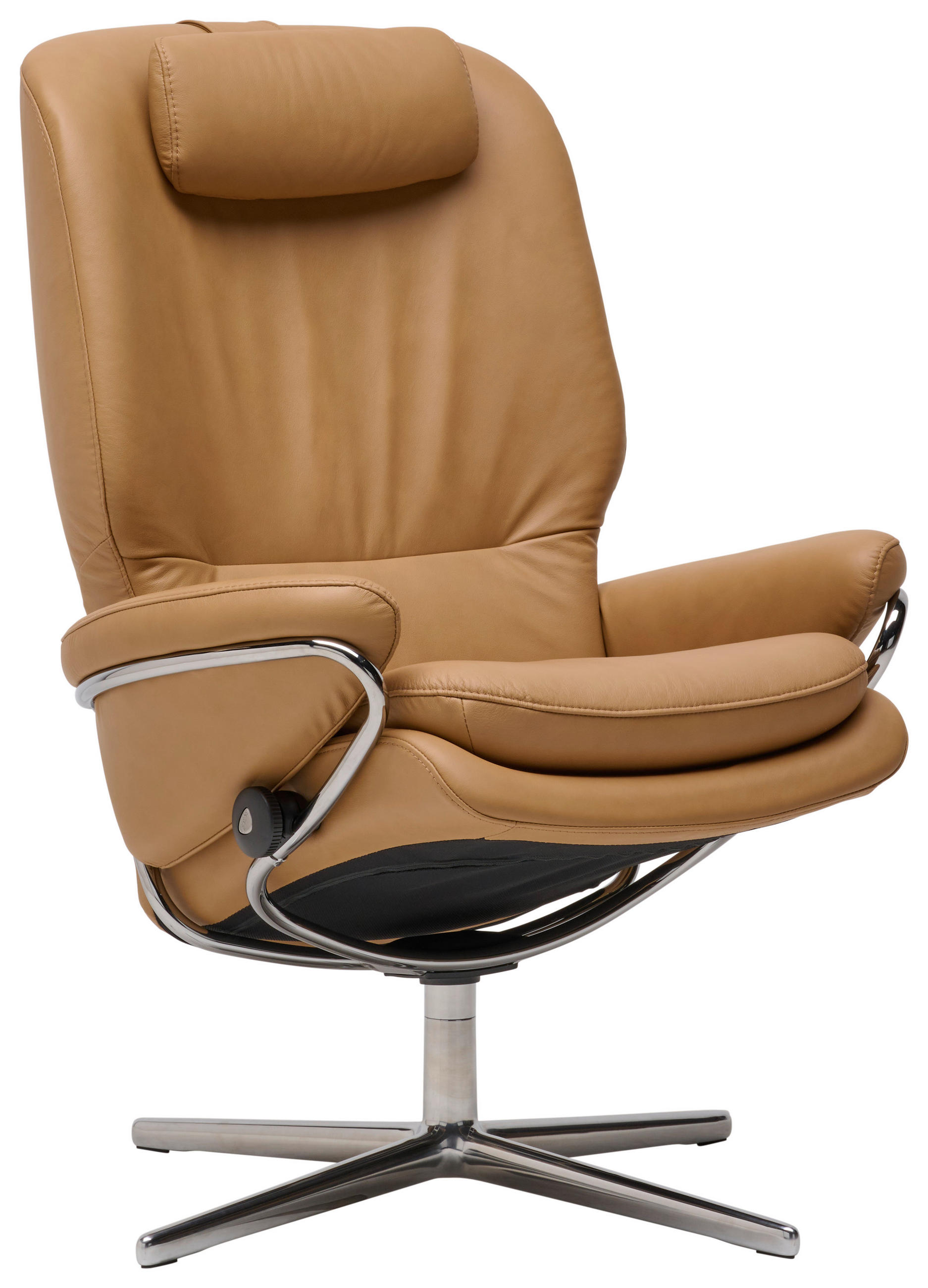 RELAXSESSELSET in Leder Hellbraun  - Chromfarben/Hellbraun, Design, Leder/Metall (82/111/81cm) - Stressless