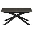 ESSTISCH Grau, Schwarz rechteckig  ausziehbar  - Schwarz/Grau, Design, Keramik/Holzwerkstoff (160-200/90/76cm) - Carryhome