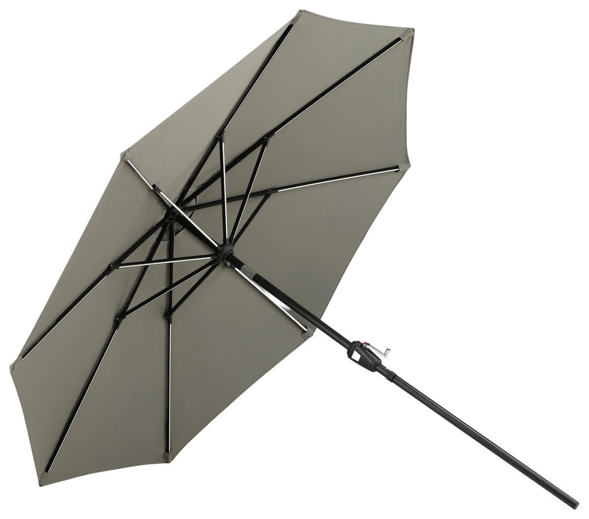 SONNENSCHIRM 270 cm  - Schwarz/Grau, KONVENTIONELL (270/241/270cm) - Gardenson