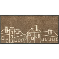 LÄUFER 35/75 cm  - Braun, Design, Kunststoff/Textil (35/75cm) - wash+dry