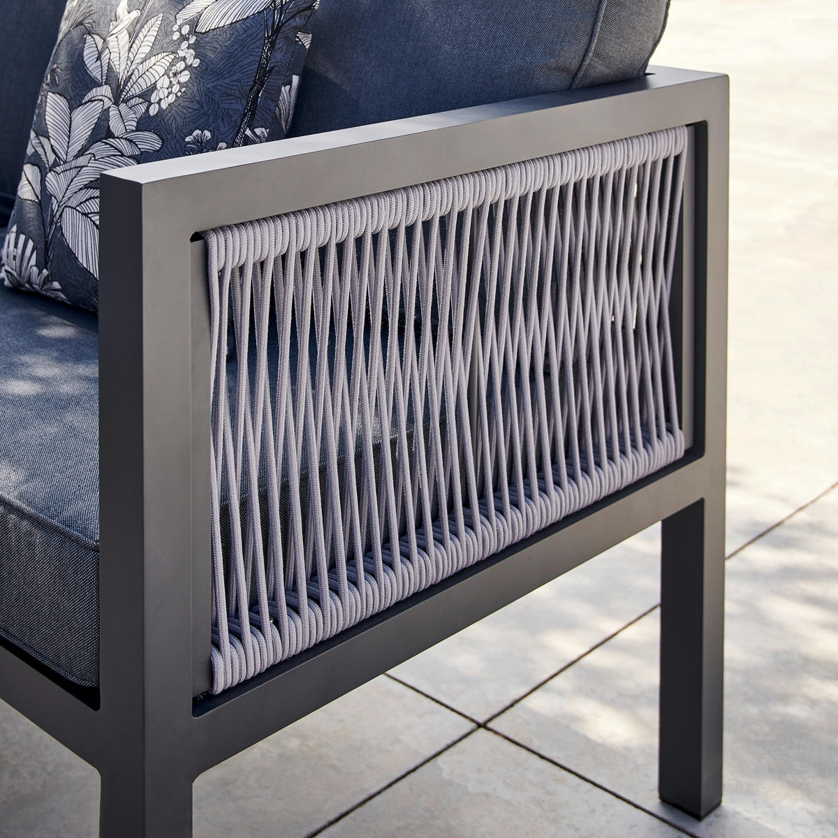 LOUNGE GARNITURA  antracit, svijetlo siva, tamno siva   - tamno siva/svijetlo siva, Moderno, metal/tekstil (195/242cm) - Amatio