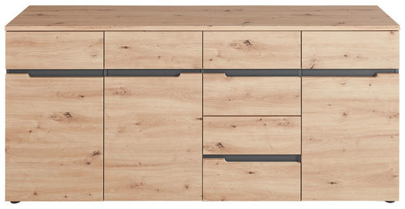 SIDEBOARD 180/82/44 cm  - Schwarz/Graphitfarben, Design, Holzwerkstoff/Kunststoff (180/82/44cm) - Voleo