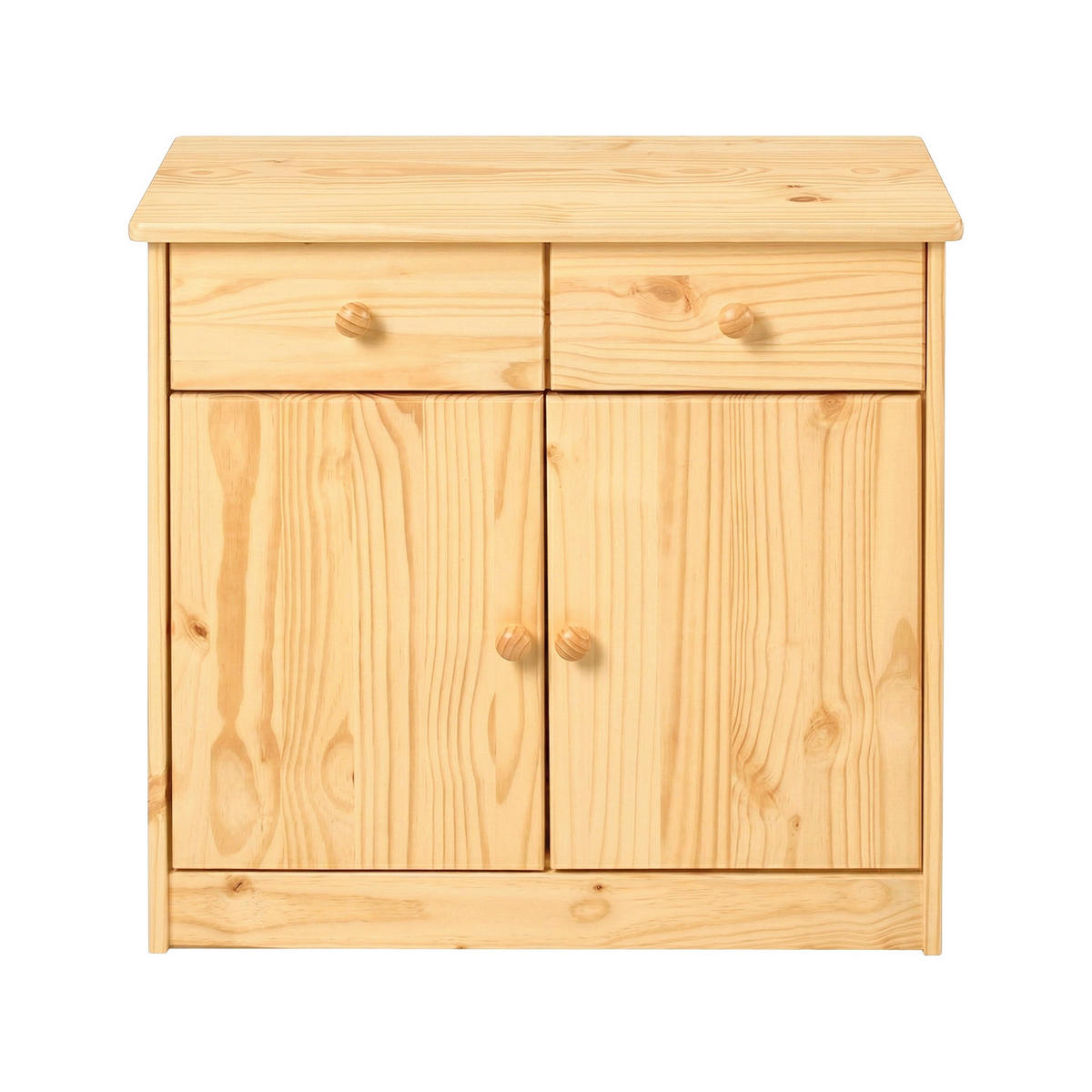 KOMMODE , 81/75/35 cm, 2 Schublade(n)  - Naturfarben, Basics, Holz (81/75/35cm) - Livetastic