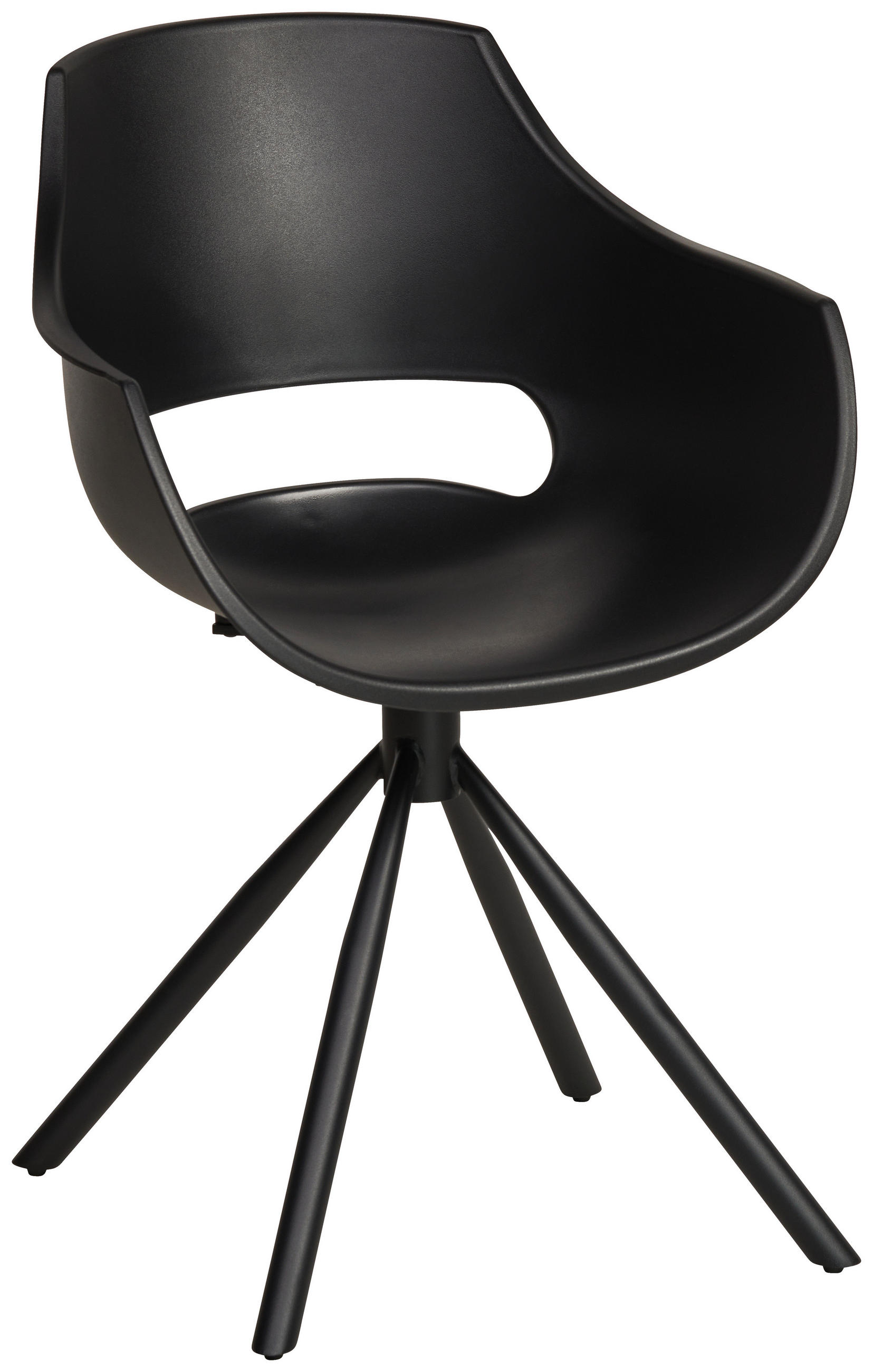 Scaun Cu Brațe din metal, plastic, negru