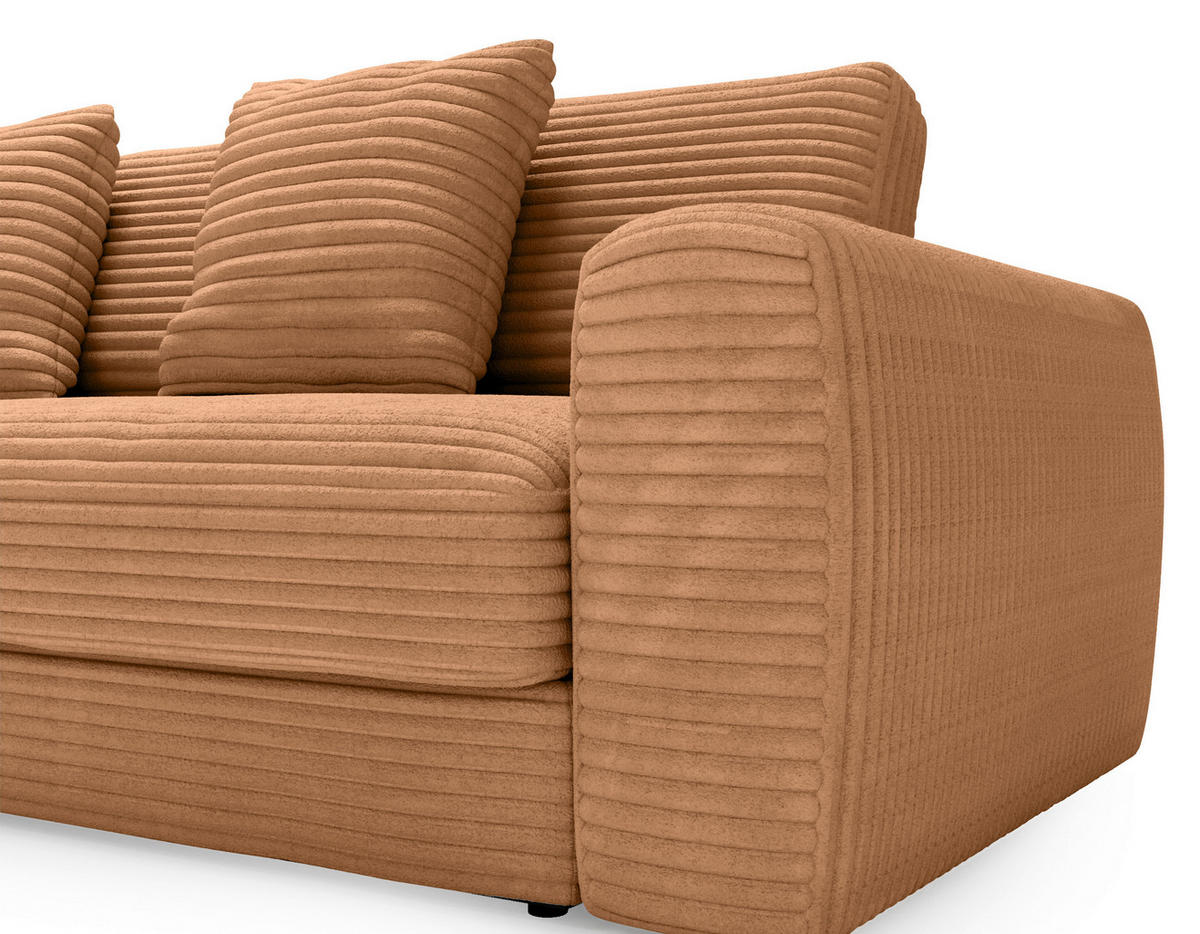 ECKSOFA in Cord Rostfarben  - Rostfarben/Schwarz, Modern, Kunststoff/Textil (182/302cm) - Carryhome