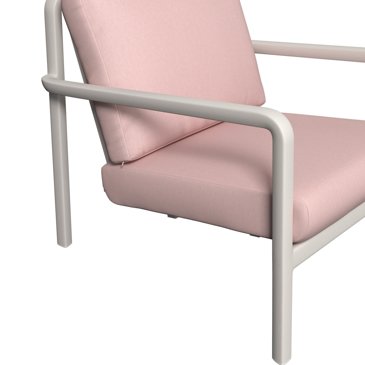 GARTENSET 4-teilig Webstoff Aluminium 4-teilig  - Beige/Rosa, MODERN, Textil/Metall - Amatio