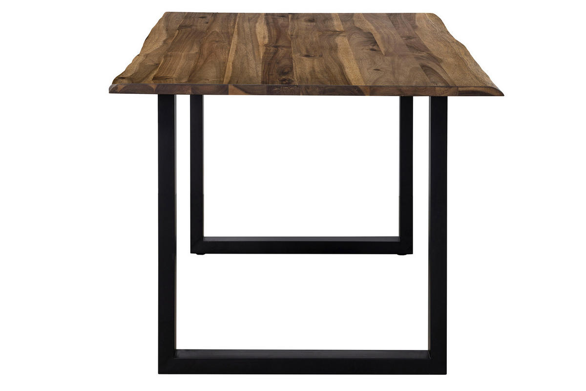 ESSTISCH in Holz 160/90/75 cm  - Walnussfarben/Schwarz, MODERN, Holz/Metall (160/90/75cm) - Livetastic