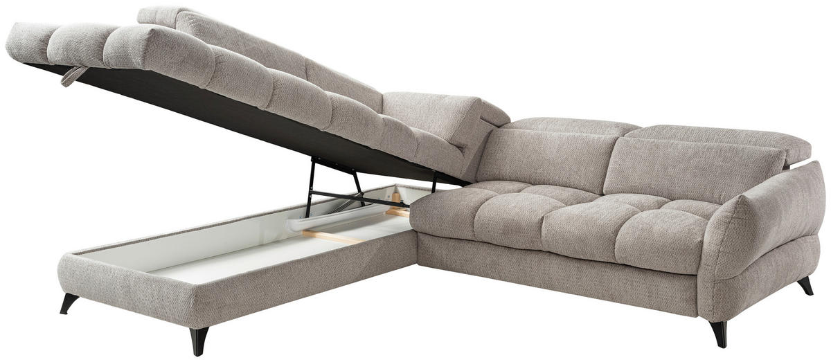 HÖRNSOFFA i cappuccino  - cappuccino/svart, Design, metall/textil (234/263cm) - Stylife