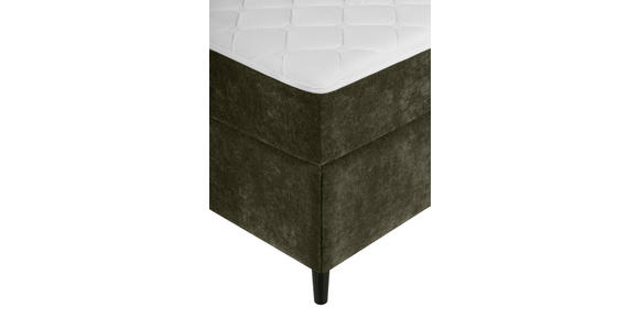 BOXBETT 180/200 cm in Khaki - Khaki/Schwarz, KONVENTIONELL, Holz/Textil (180/200cm) - Carryhome