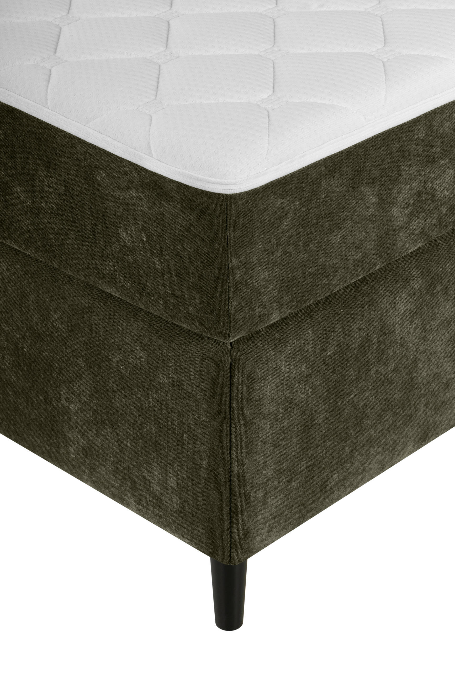 BOXBETT 160/200 cm  in Khaki  - Khaki/Schwarz, KONVENTIONELL, Holz/Textil (160/200cm) - Welnova