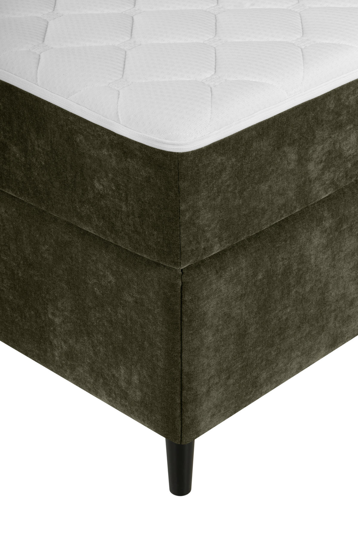 BOXBETT 140/200 cm  in Khaki  - Khaki/Schwarz, KONVENTIONELL, Holz/Textil (140/200cm) - Welnova