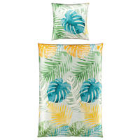 WENDEBETTWÄSCHE Botanic Satin 135/200 cm  - Grün, KONVENTIONELL, Textil (135/200cm) - Esposa