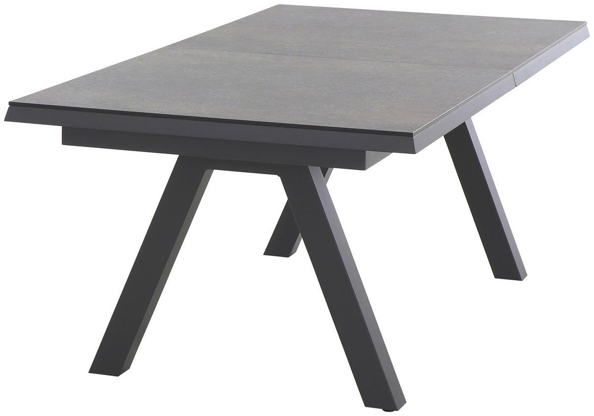 GARTENTISCH 200-260/100/77 cm Metall rechteckig  - Anthrazit/Titanfarben, Basics, Kunststoff/Metall (200-260/100/77cm) - Siena Garden