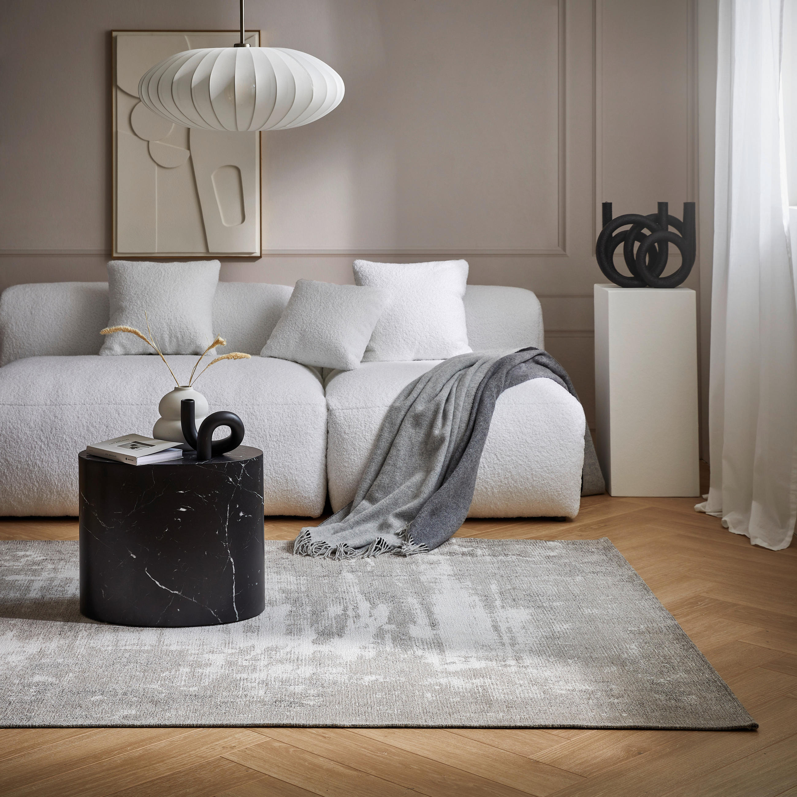 FLACHWEBETEPPICH 160/230 cm Olivia  - Grau, Trend, Textil (160/230cm) - Novel