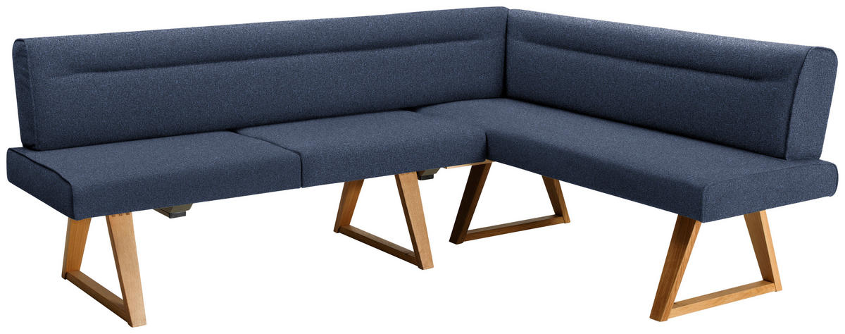 ECKBANK 230/170 cm  in Eichefarben, Dunkelblau  - Eichefarben/Dunkelblau, KONVENTIONELL, Holz/Textil (230/170cm) - Moderano