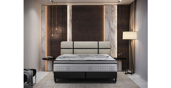 BOXSPRINGBETT 180/200 cm in Creme, Anthrazit - Anthrazit/Creme, Design, Textil/Metall (180/200cm) - Esposa