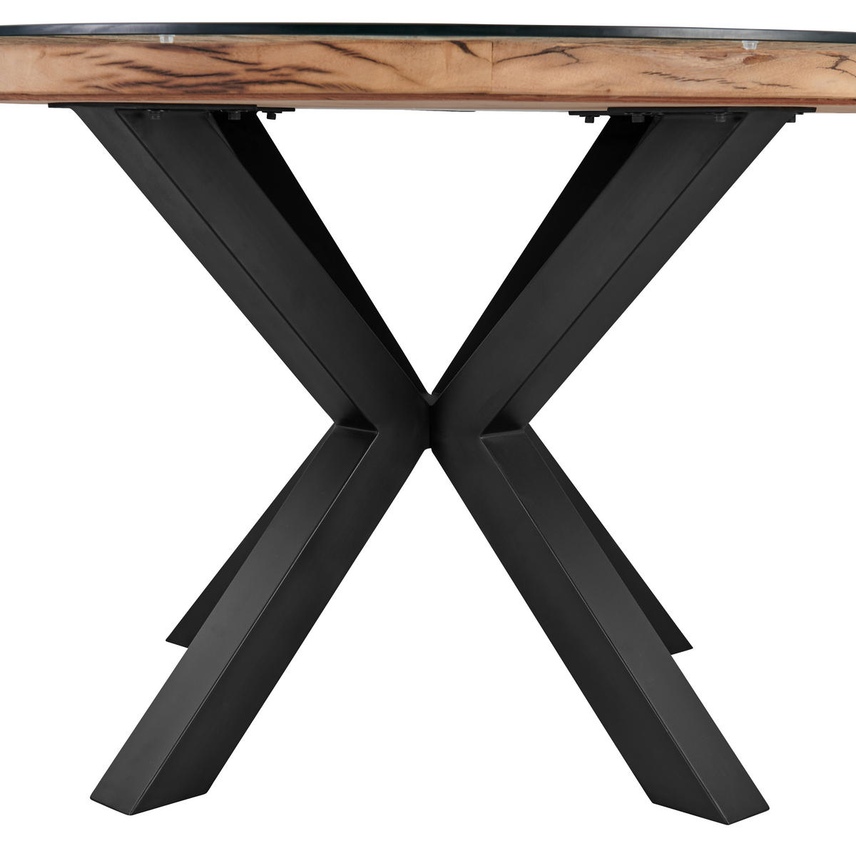 STOL ZA BLAGOVAONICU  prirodne boje, crna  drvo, metal, staklo      - prirodne boje/crna, Lifestyle, staklo/drvo (130/76/130cm) - Livetastic