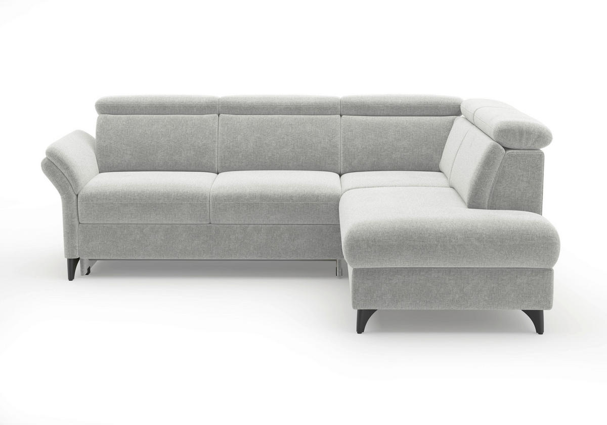 ECKSOFA GLENDALE E in Flachgewebe Hellgrau  247/193 cm  - Hellgrau/Schwarz, KONVENTIONELL, Textil/Metall (247/193cm) - Sit & More