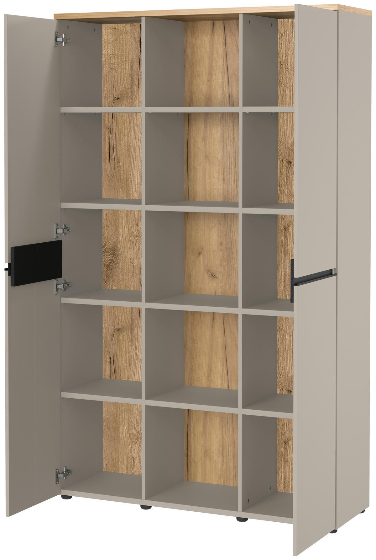 AKTENSCHRANK  - Eichefarben/Grau, MODERN, Holzwerkstoff (120/197/40cm) - Novel