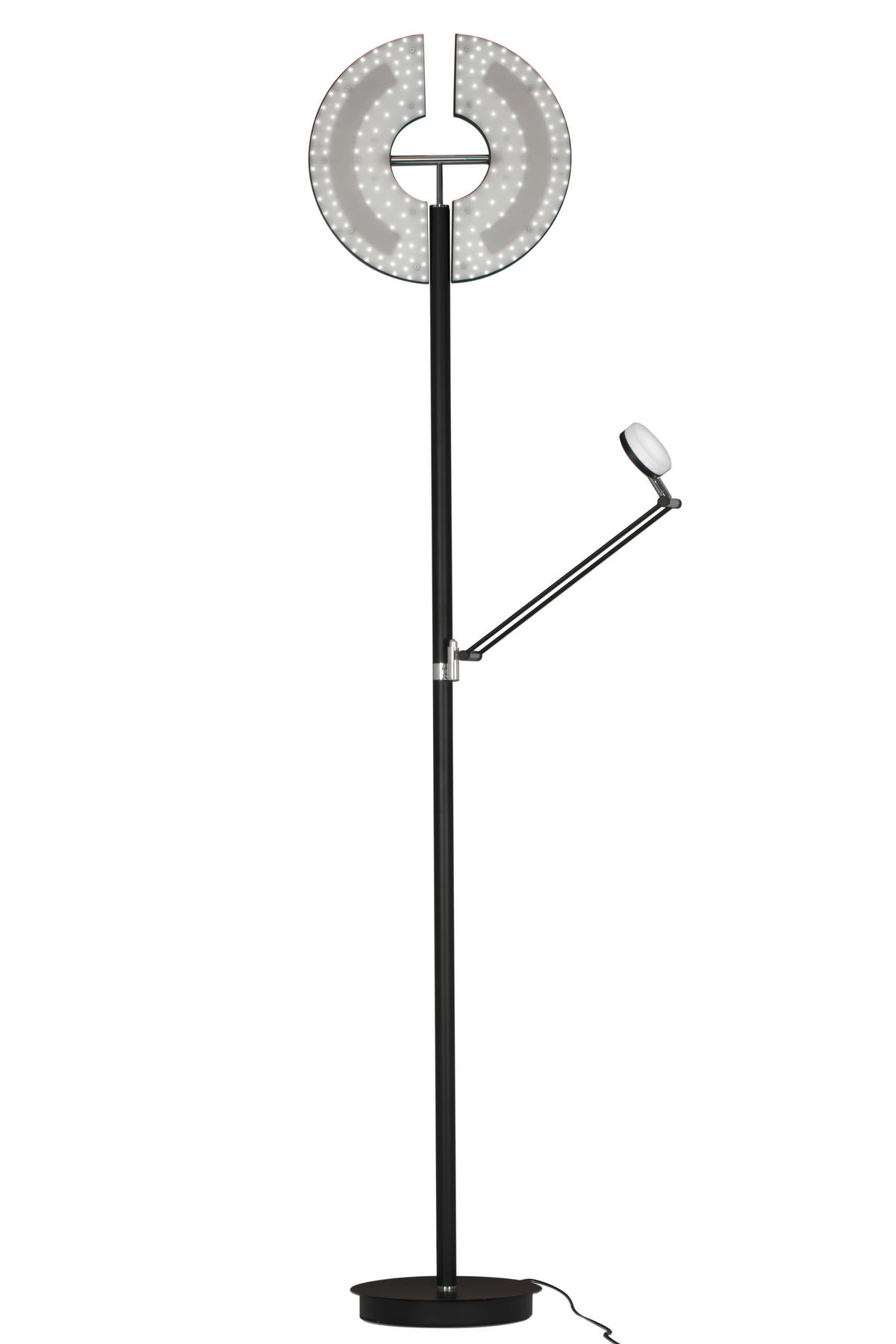 STOJACIA LED LAMPA, 41/39,35/182,80 cm - čierna/prírodná farba, Basics, kov/drevo (41/39,35/182,80cm) - Dieter Knoll