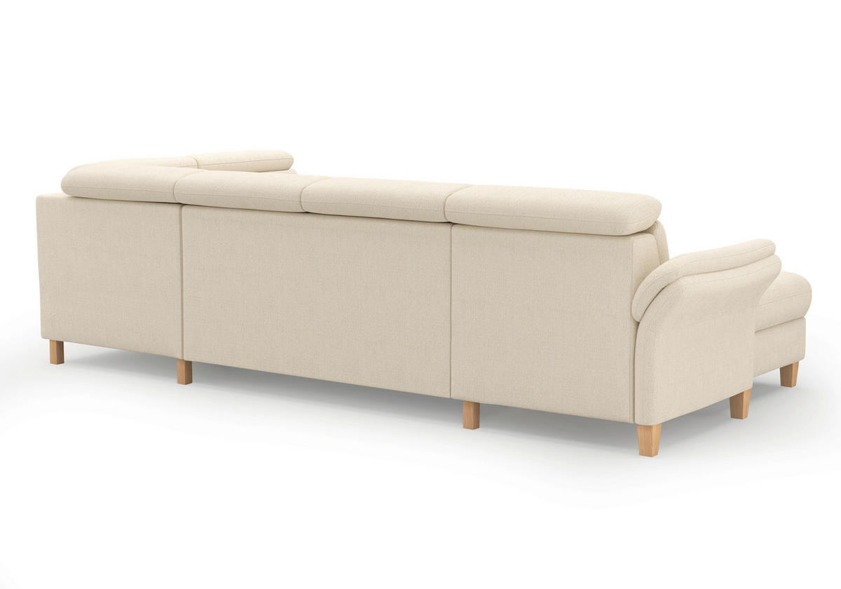 WOHNLANDSCHAFT GLENDALE E Sandfarben Chenille  - Sandfarben/Eichefarben, KONVENTIONELL, Holz/Textil (166/321/193cm) - Sit & More