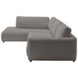 ECKSOFA  in Chenille Grau  224/307 cm  - Schwarz/Grau, KONVENTIONELL, Kunststoff/Textil (224/307cm) - Hom`in