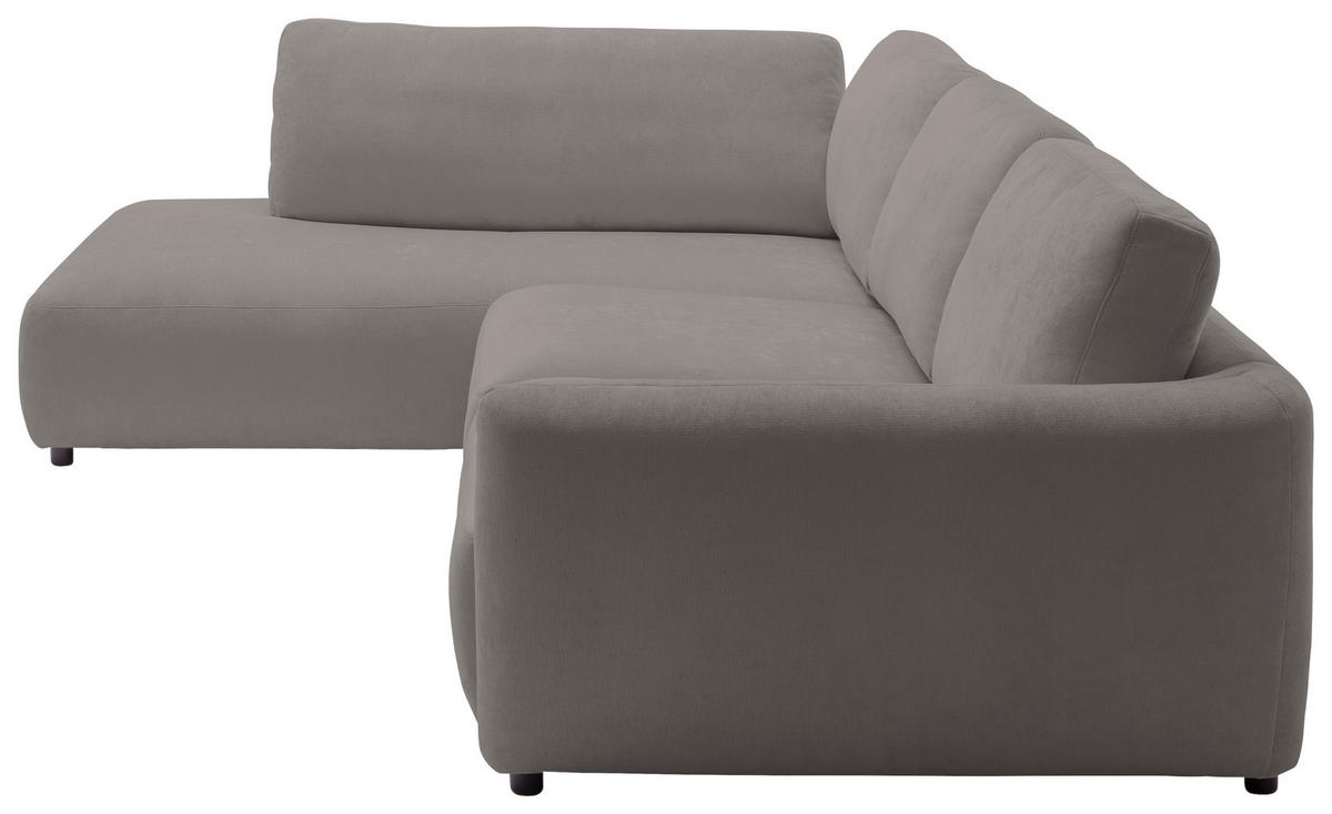 ECKSOFA  in Chenille Grau  224/307 cm  - Schwarz/Grau, KONVENTIONELL, Kunststoff/Textil (224/307cm) - Hom`in