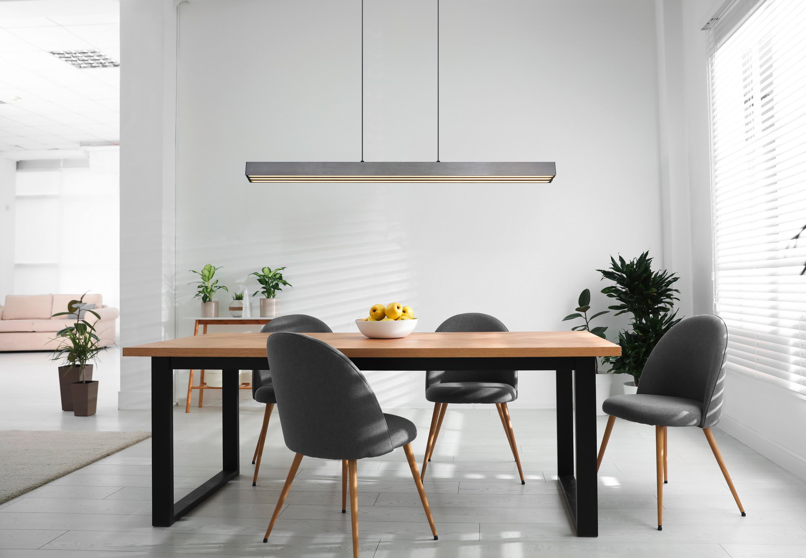 LED-HÄNGELEUCHTE 95-150/7,5/80-150 cm  - Dunkelgrau/Opal, Design, Kunststoff/Metall (95-150/7,5/80-150cm) - Globo