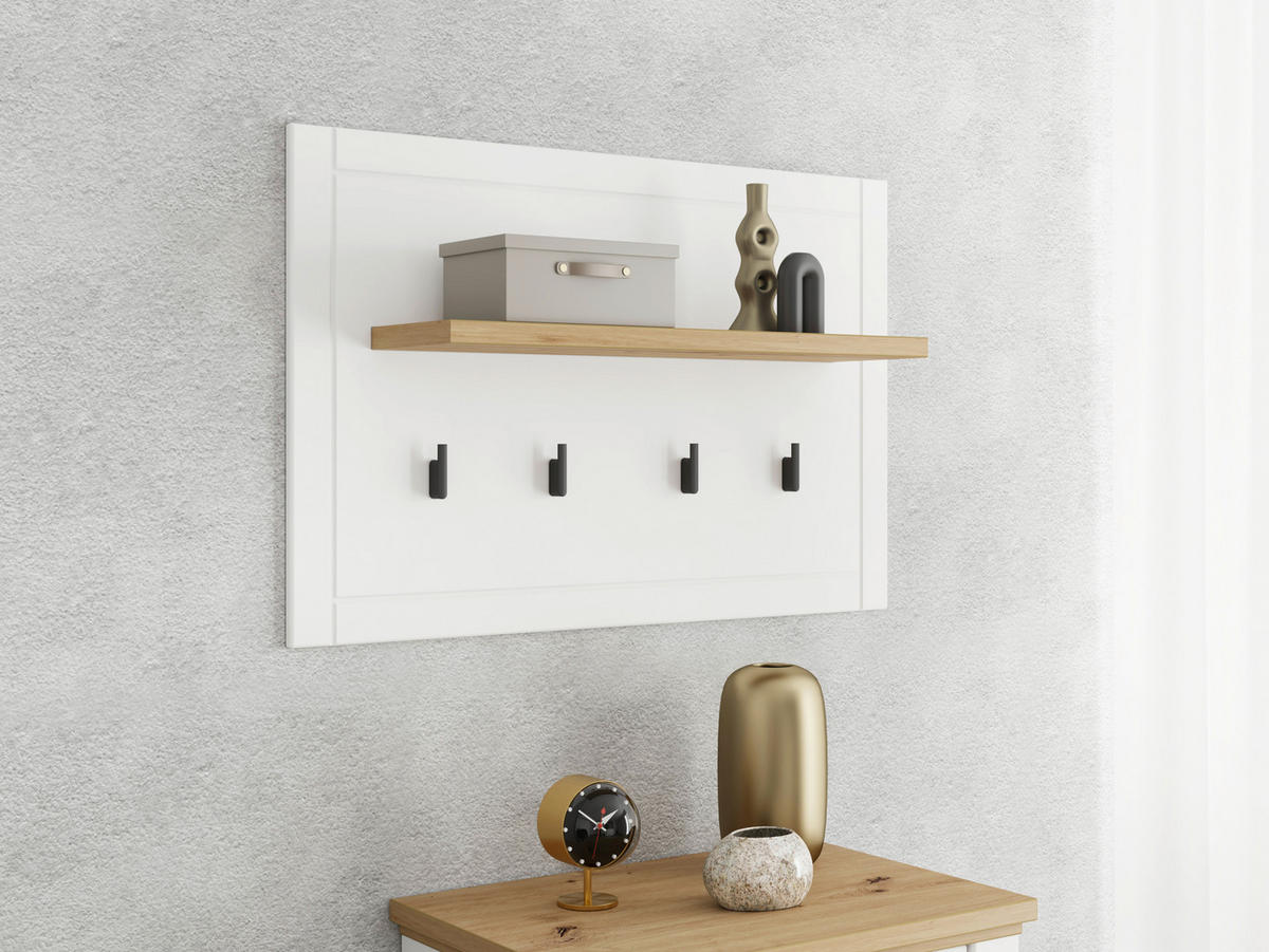 GARDEROBE 5-teilig  in 260/194,5/41 cm  - Weiß/Eiche Artisan, Basics, Holzwerkstoff (260/194,5/41cm) - Carryhome