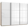 SCHWEBETÜRENSCHRANK  in Eichefarben, Weiß  - Chromfarben/Eichefarben, MODERN, Holzwerkstoff (300/236/65cm) - MID.YOU