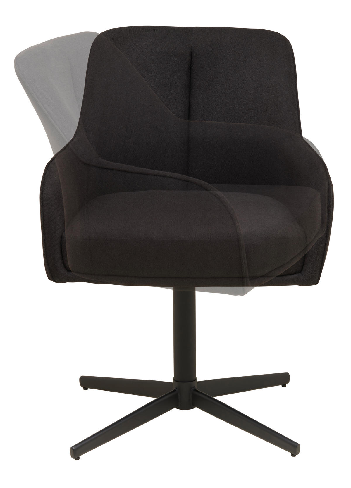 ARMLEHNSTUHL  in Eisen beschichtet  - Schwarz, MODERN, Textil/Metall (61/83/62cm) - Livetastic
